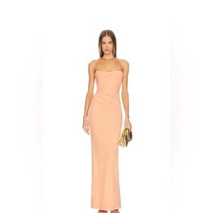 Elegant Peach Strapless Dress